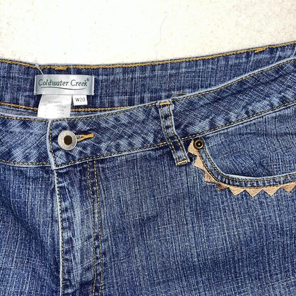 Coldwater Creek Womens Denim Blue High Rise Embroidered Straight Jeans Size 20 - Picture 6 of 8